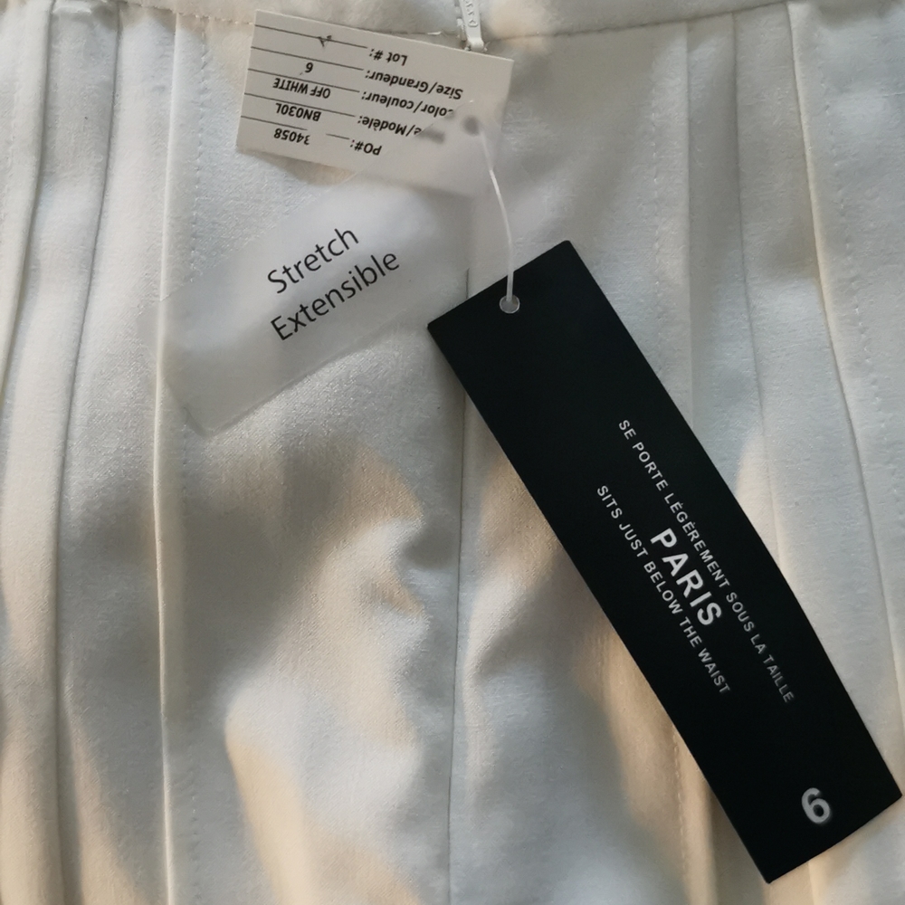 White pleated skirt